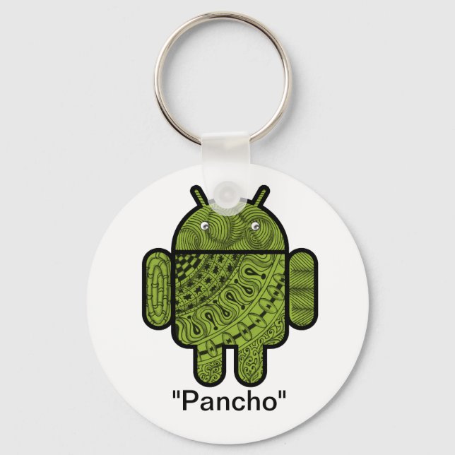 Porte-clés Pancho Doodle Character pour le robot Android™ (Recto)