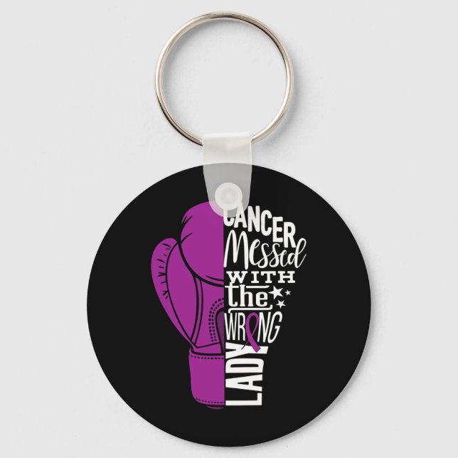 Porte-clés Pancréatique Cancer Sensibilisation Boxe Gant Tee (Recto)