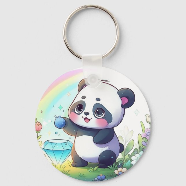 Porte-clés Panda avec le jouet en peluche Berries (Recto)