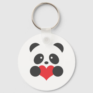 Porte-clés Panda avec un coeur