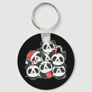 Porte-clés Panda Christmas Tree Drôle animal Noël Keycha