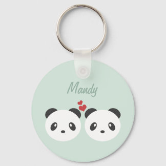 Porte-clés Panda couple