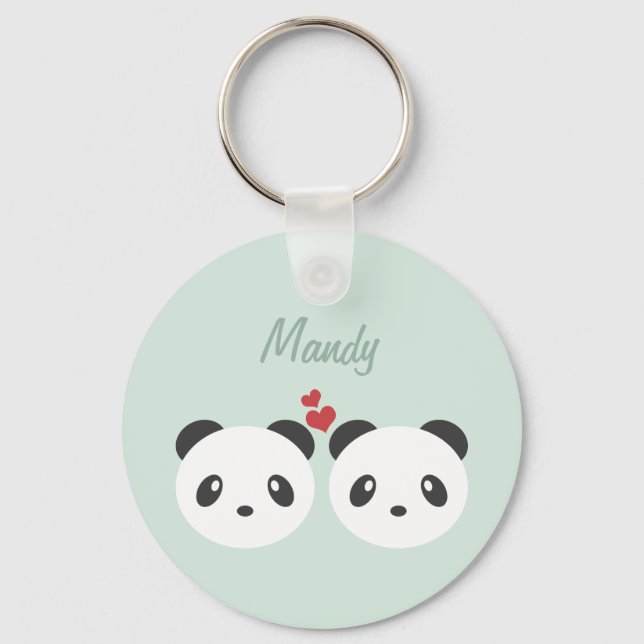 Porte-clés Panda couple (Recto)
