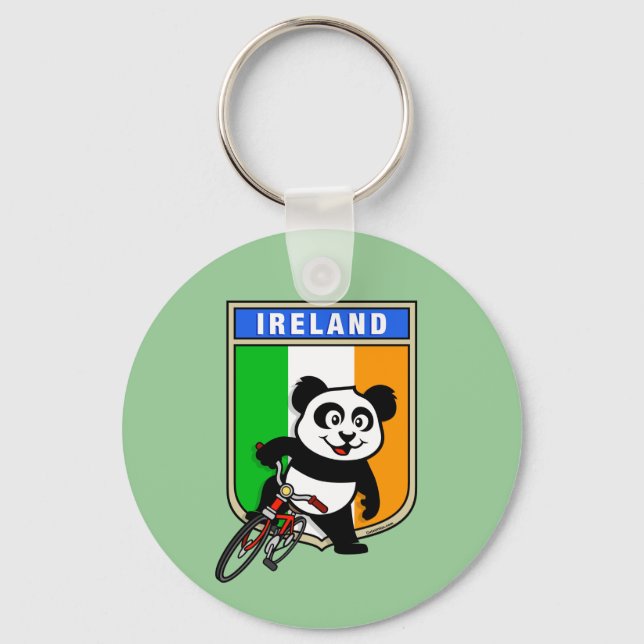 Porte-clés Panda cycliste irlandais (Recto)
