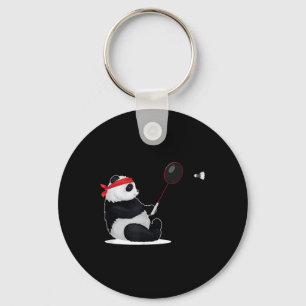 Porte-clés Panda de badminton drôle doux sport humour volant