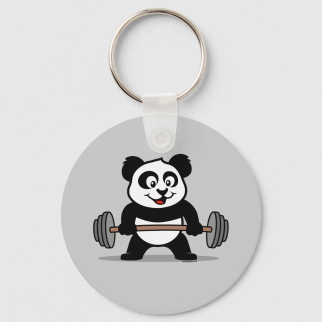 Porte-clés Panda d'haltérophilie (Recto)