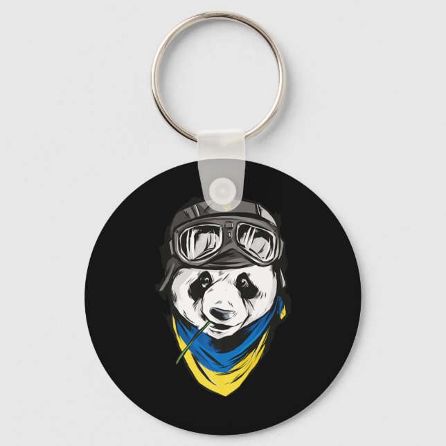 Porte-clés Panda drapeau ukrainien souvenir ukrainien ukraini (Recto)