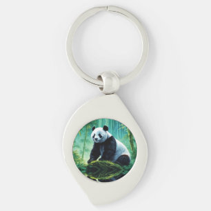 Porte-clés Panda géant dans la forêt de Bamboo