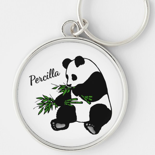 Porte-clés Panda géant mange nom Bambou   (Devant)