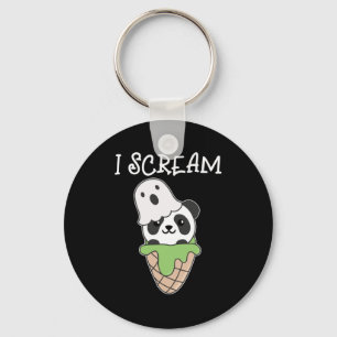 Porte-clés Panda Halloween Ghost I Scream Ice Cream Pun