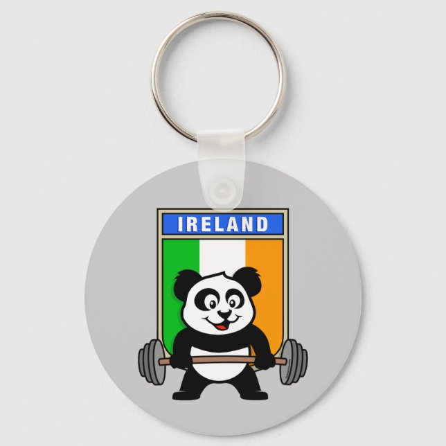 Porte-clés Panda haltérophilie irlandaise (Recto)