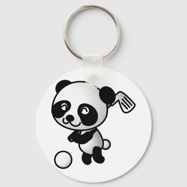 Porte-clés Panda jouer au golf (Recto)