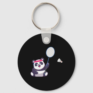 Porte-clés Panda Jouer Badminton Funny Sports Joueur Entraîne