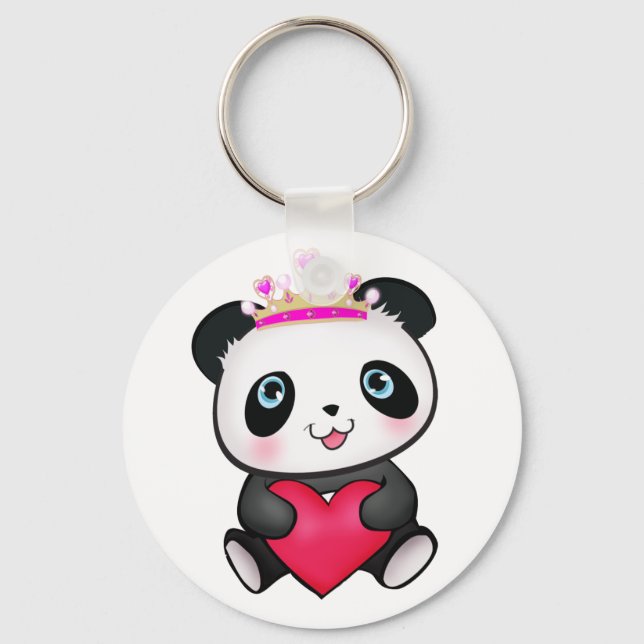 Porte-clés Panda Lover Ventilateur Cadeau Saint-Valentin Coeu (Recto)