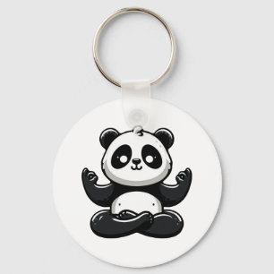 Porte-clés Panda Méditant Zen - Pose Mignonne Méditation Anim