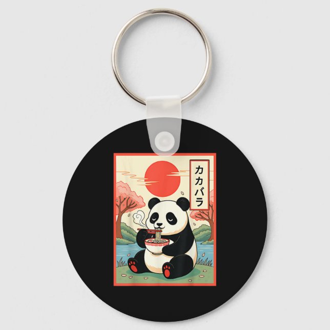 Porte-clés Panda Mignon Mangeant Des Nouilles Ramen Anime Jap (Recto)