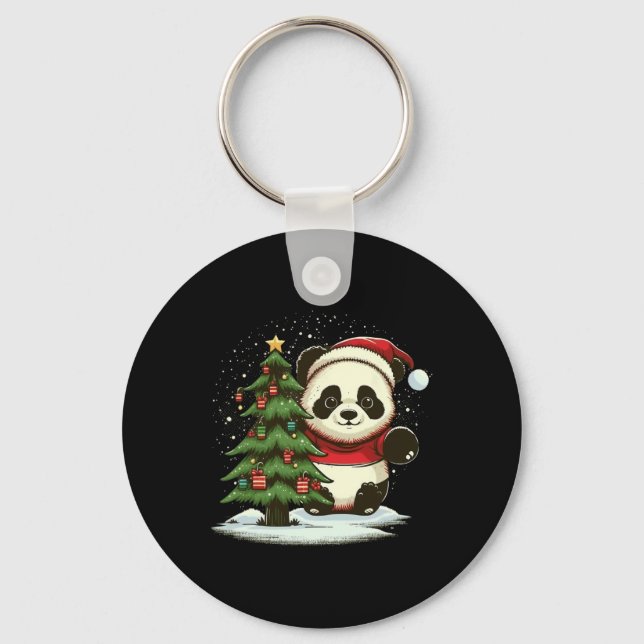 Porte-clés Panda Noël Santa Sur Panda de Noël  (Recto)