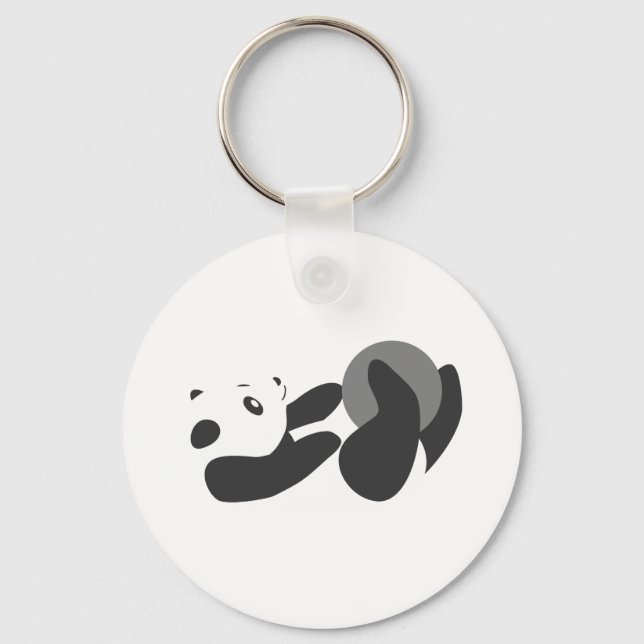 Porte-clés Panda Playing (Noir) (Recto)