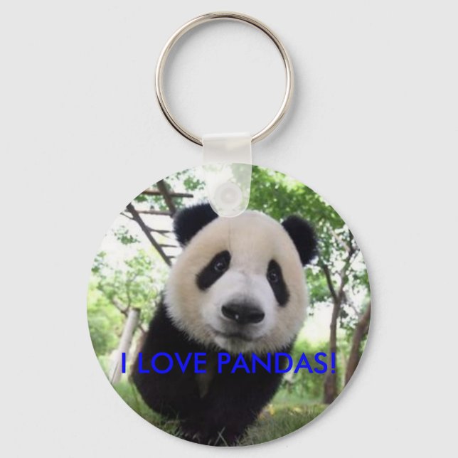 Porte-clés Panda porte - clé, J'AIME LES PANDAS ! (Recto)