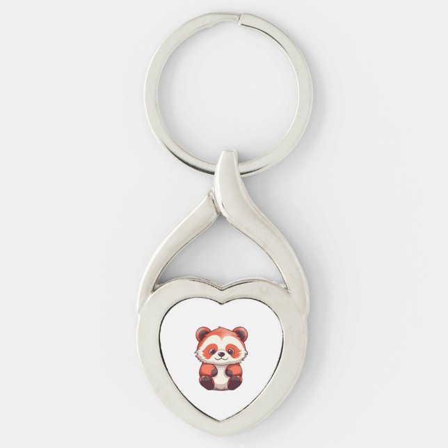 Porte-clés Panda rouge mignonne (Devant)