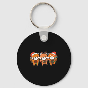 Porte-clés Panda rouge Noël Animaux mignons Rouge Pan