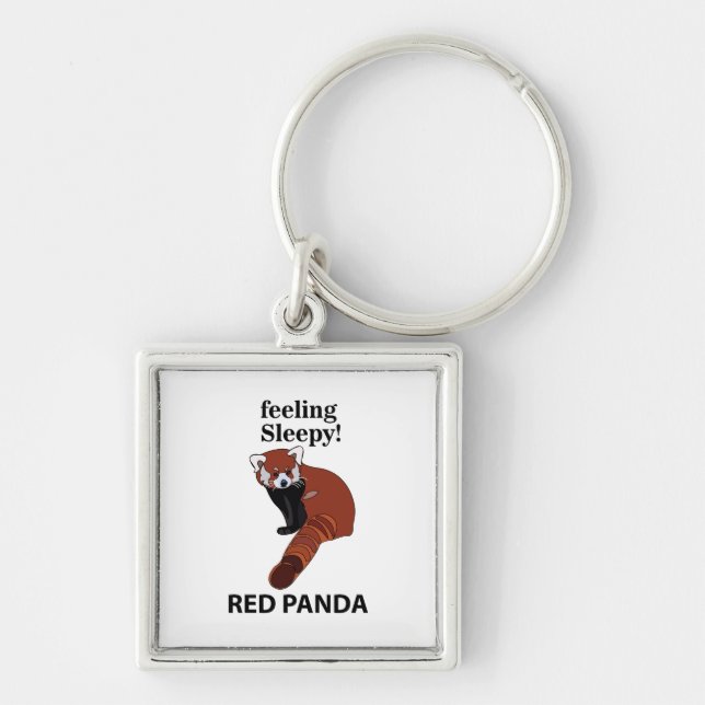 Porte-clés Panda roux se sentant endormi Drôle de Panda roux (Devant)