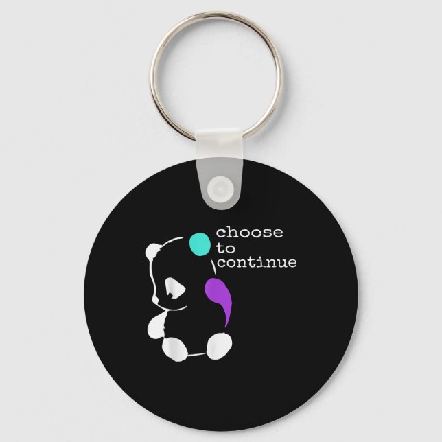 Porte-clés Panda Semicolon Cadeau Prévention Suicide Sensibil (Recto)
