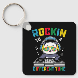 Porte-clés Panda sensibilisation à l'autisme Rockin To A Diff