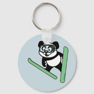 Porte-clés panda Ski-sautant