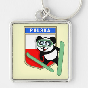 Porte-clés Panda Ski-sautant de la Pologne