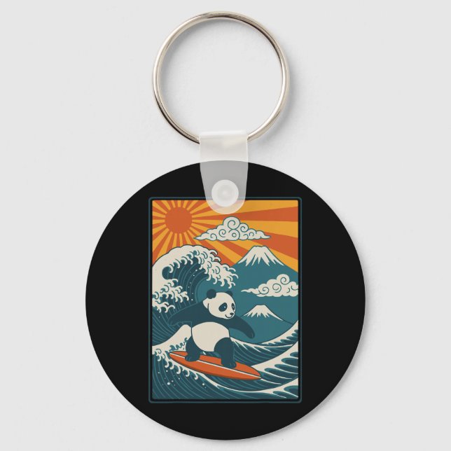 Porte-clés Panda Surfing Japanese _4  (Recto)