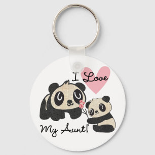 Porte-clés Pandas I Love My Tante