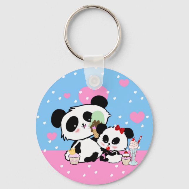 Porte-clés pandas "panda bears" "panda bear baby" "kawaii pan (Recto)