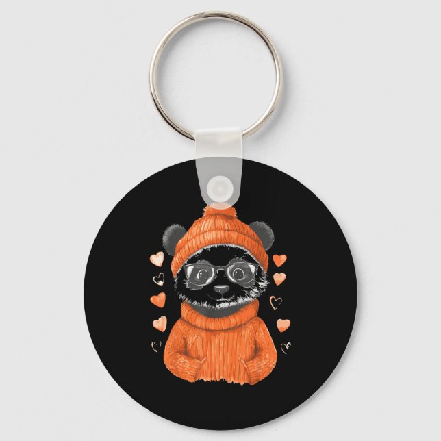 Porte-clés Pandas With Hearts Love Valentine's Day Women Hear (Recto)