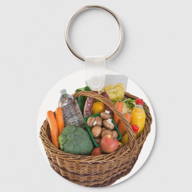 Porte-clés Panier avec aliments fruits et légumes (Recto)