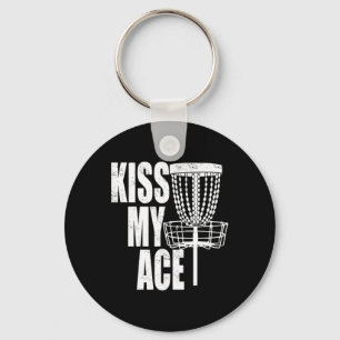 Porte-clés Panier de Disc Golf Kiss My Ace - Cadeau de Fête d