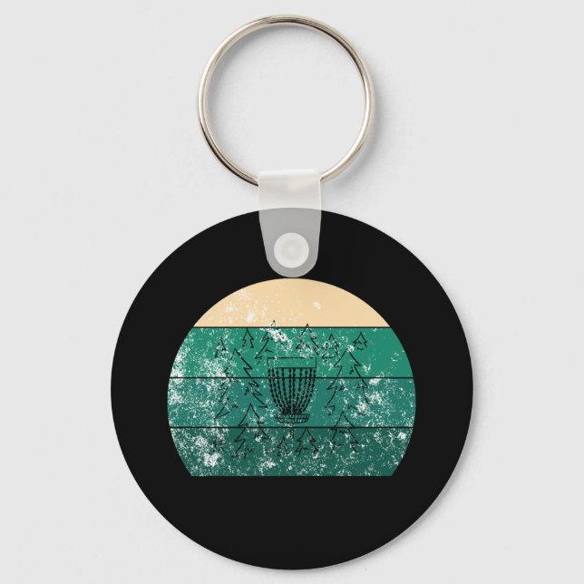 Porte-clés Panier de Disc Golf Rétro  (Recto)