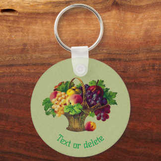 Porte-clés Panier de fruits d'art vintage personnalisé