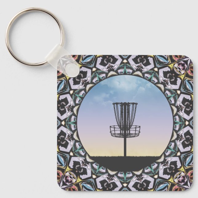 Porte-clés Panier de golf sur disque (Recto)