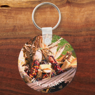 Porte-clés Panier en osier de maïs indien personnalisé