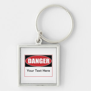 Porte-clés Panneau de danger personnalisable