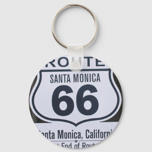 Porte-clés Panneau de fin officiel Route 66 père Noël monica