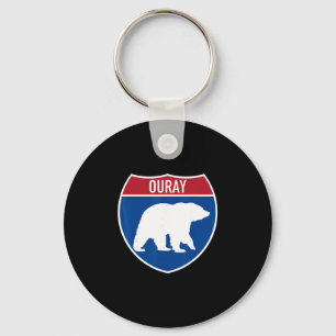 Porte-clés Panneau de la route de l'Ouray Colorado Bear Co 