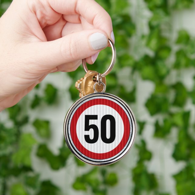 Porte-clés Panneau de limitation de vitesse pour 50e annivers (Main)
