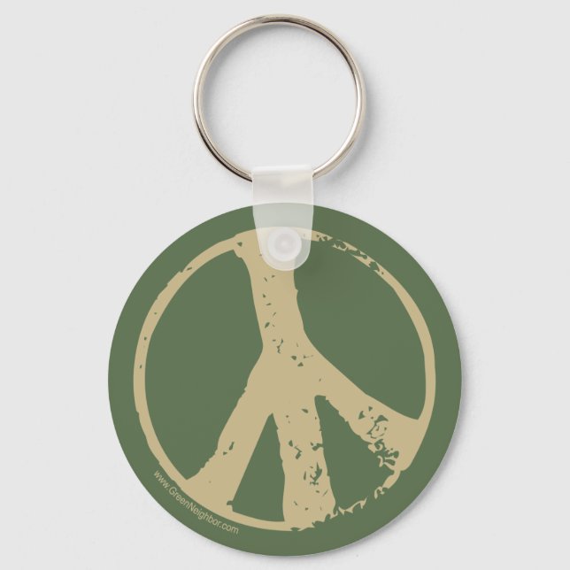 Porte-clés Panneau de paix Brown, style Grunge (Recto)