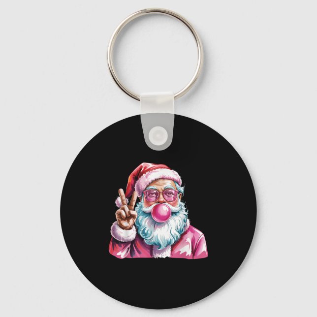 Porte-clés Panneau de Paix de Noël Main Santa Claus Nk Bubble (Recto)