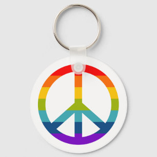 Porte-clés Panneau de paix Rainbow