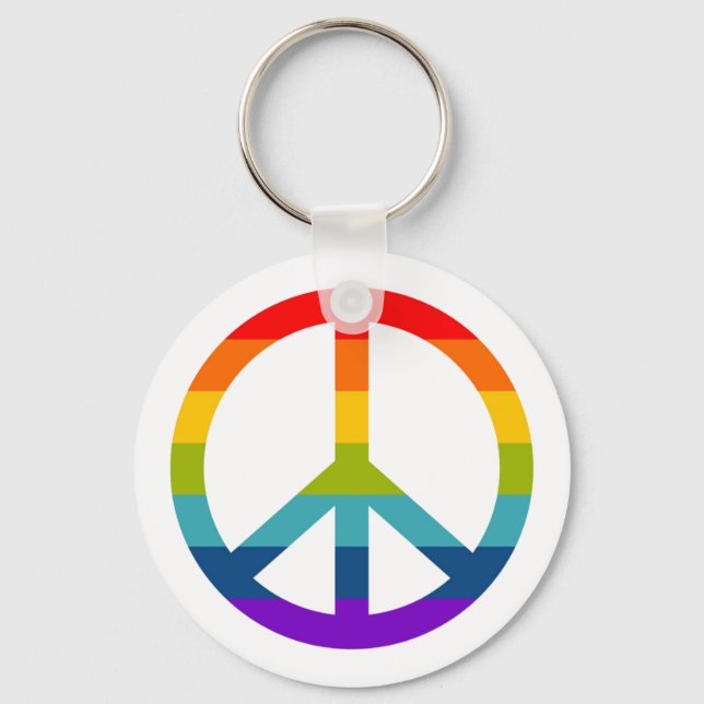 Porte-clés Panneau de paix Rainbow (Recto)