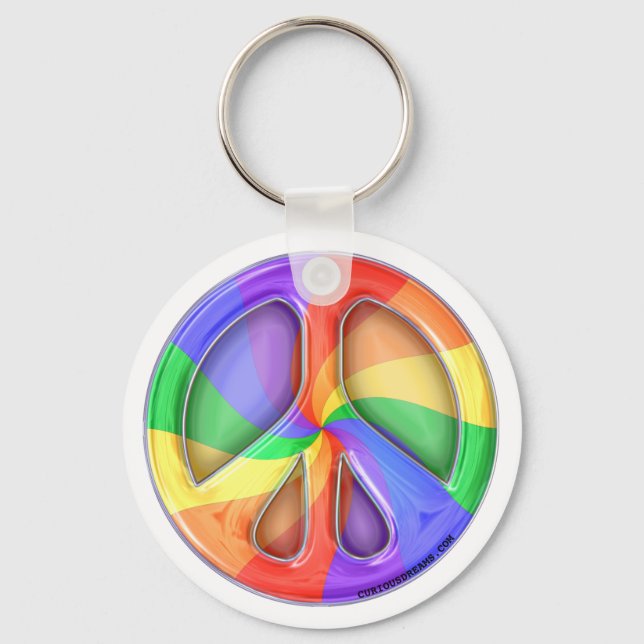 Porte-clés Panneau de paix Rainbow (Recto)