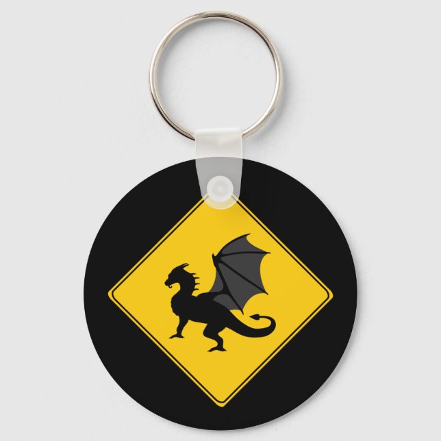 Porte-clés Panneau de route - Porte - clé de dragon (Recto)